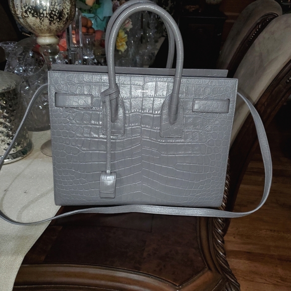 SOLD Yves Saint Laurent Baby Sac de jour croc embossed bag - Picture 2 of 15